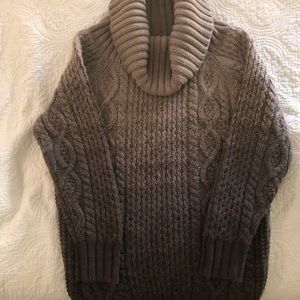 Michael Kors Ombré Dark Mauve Sweater Turtleneck Dress/Top